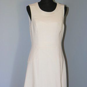 WHBM Cream Fit Flair Dress Size 12